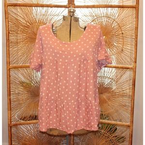 XL,POLKA DOT Blouse,pink polka dot shirt,women polka dot blouse